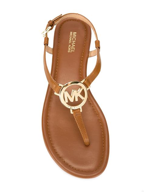 michael kors leather sandals flat|Michael Kors genuine leather flats.